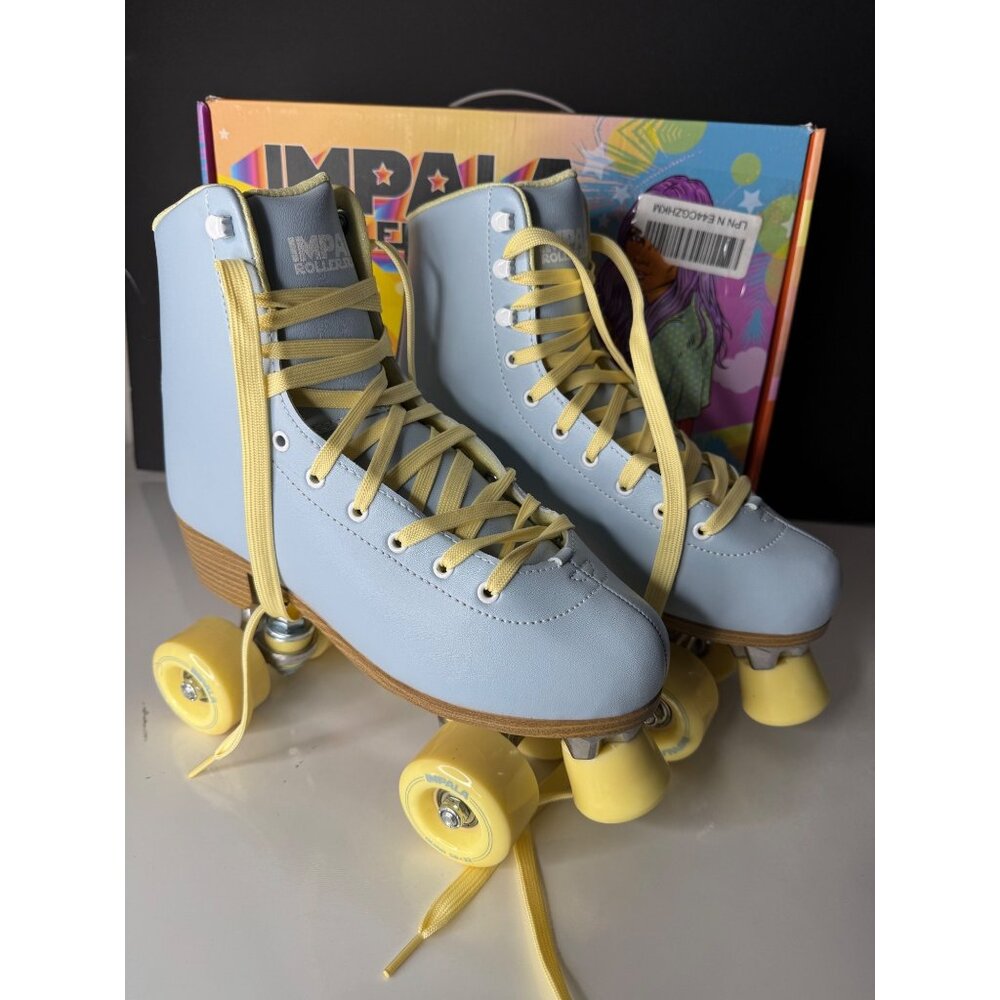 NIB Impala Quad Roller Skates Sky Blue Yellow US 9 EU 40 - Picture 2 of 12